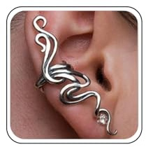 Aneneiceera Punk Ear Cuff Earrings Silver Exaggerated Cuff Wrap Earring Vintage Ear Climber Cuff Earring Gothic Clip on Earrings Jewelry for Women (Silver Swirl)