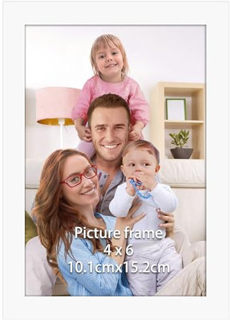Giftgarden Cornice 10x15,Cornice Bianca in PVC,Cornice da Parete o Tavolo,Decorazione per Casa,1 Pezzo