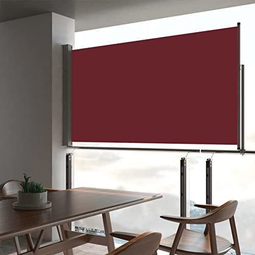 ShGaxin Toldo Lateral retráctil de jardín Rojo 160x300 cm, Toldos Exterior Terraza, Toldo para Balcon, Toldos Jardin, Toldo Privacidad Balcon, Toldos Terraza - 48351
