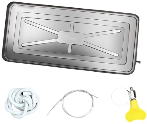 Auffangwanne Mit Ablauf Mit 2m Ablaufrohr Entwässerungsrinnen-Design Wasserauffangwanne für Außen/Innen Edelstahl Zwei Größen(92 * 44CM)