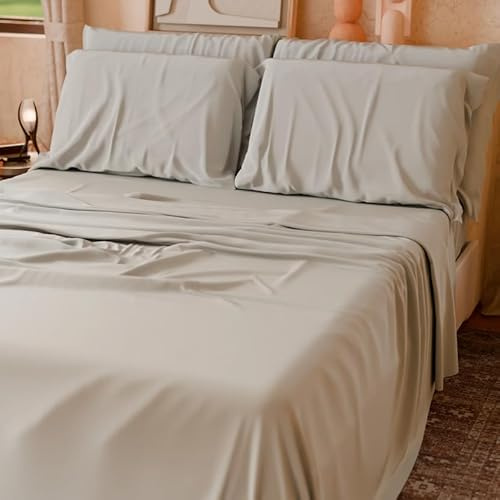 L'Emporio Casa Juego de Sábanas de Franela de Color Liso para Cama de Matrimonio, Cálido Algodón Invierno, Felpudas en Franela Anti-Pelusa 100% Algodón, (Gris)