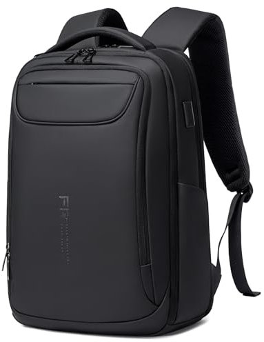 FENRUIEN Business Laptop Backpack for Men 15.6 Inch - 1800D Waterproof Rucksack with USB Charging Port, Anti-Theft Computer Bag Daypack for Work & Travel (Black)