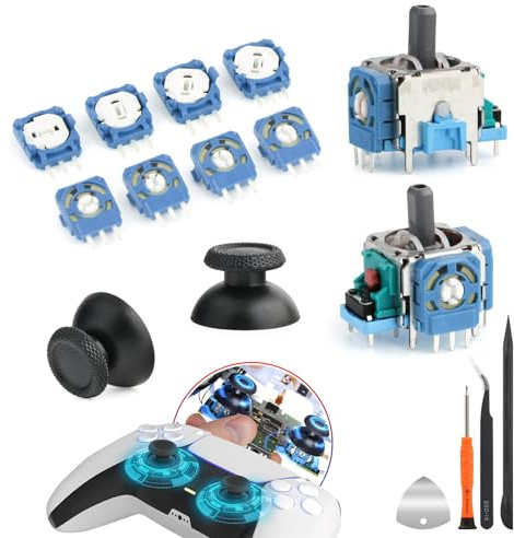 für PS5 Potentiometer Ersatz für PlayStation 5 PS5 Potentiometer mit Joystick Thumbsticks Ersatzteile(2K3 Ohm Trimmer) mit Tools