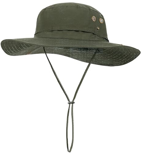 AYPOW Chapeau de Soleil Grande Taille XL XXL pour Hommes, Large Bord Léger Respirant Été Anti UV Imperméable Séchage Rapide Pliable Boonie Chapeaux de Safari Pêche Randonnée Voyage Outdoor Bucket Hat