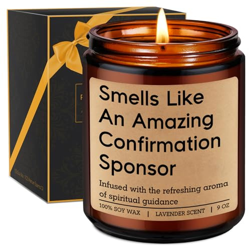 Miracu Candle, Confirmation Sponsor Gifts for Women, Men - Spiritual Christian Catholic Girls Confirmation Gifts for Sponsor, Thank You from Candidate, Appreciation, Proposal Presents from Confirmant