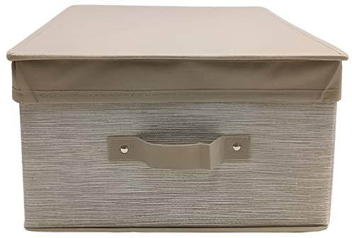 COSE DA CASA Scatola Porta Indumenti in Tessuto Organizer Armadio o Sottoletto Box 36x48H19 BEJE Richiudibile Salvaspazio Contenitore per Abiti e Biancheria