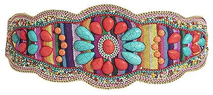 DAYLIGHE Böhmische Taillengürtel Hand Perlen Für Reisen Ethnische Fotografie Requisiten Dehnbarer Gürtel Hochleistungs Bunte Perlen