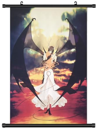 KARMA-X Großes 60x90CM Bleach Kakemono Rollbild | Anime Manga Stoffposter Wallscroll | Wanddeko Geschenk | Motiv: Ulquiorra & Orihime