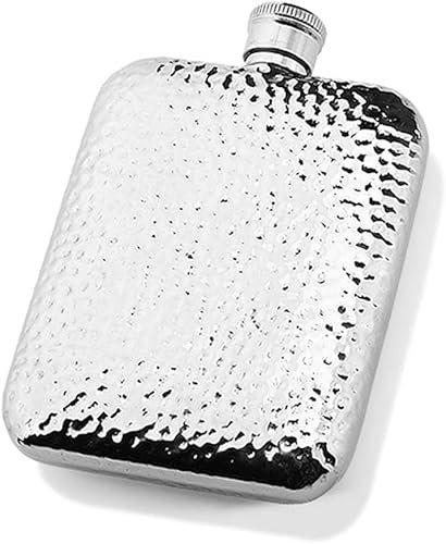MYXJX Gourde de Poche, Flasques trouvées for Alcool for Femmes et Hommes avec Design martelé – Flasque plaquée et Tunnel – Flacon Vintage – Flacon de 170 ML for Alcool – Flacon personnalisé