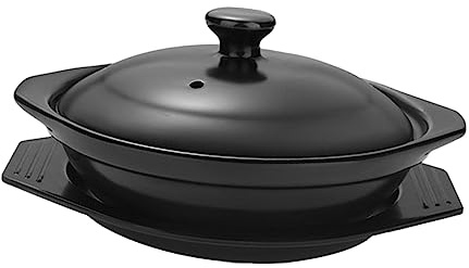 Cabilock Casserole Céramique Résistante Chaleur pour Soupe Riz et Poulet Braisé Pot Antiadhésif avec Plateau pour Cuisson Au Four