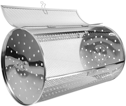DECOMELODY Cesta Giratoria para Asador de Horno Eléctrico Inoxidable Rotativa Resistente y Multiuso para Secos Carne y Patatas Fritas