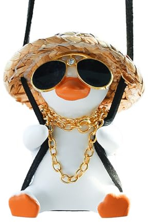 HUVZOR 1 Stück Schwingende Ente Auto Hängend Ornament, Schaukel Ente Rückspiegel Anhänger, Süße Swinging Duck Innenraum Deko für Autospiegel Hängendes Zubehör（A）