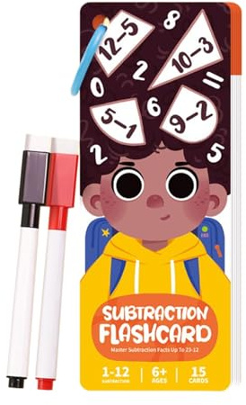 Tarjetas flash aritméticas – Juegos de entrenamiento matemático, tarjetas flash de resta de adición, para el hogar, la escuela, los viajes primarios