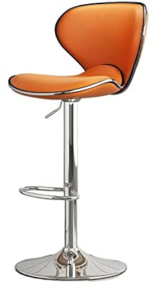 Hög kökssits Matstol Reception Barpall Modern och enkel Ryggstol Justerbar i höjdled (61-81cm)(Orange)