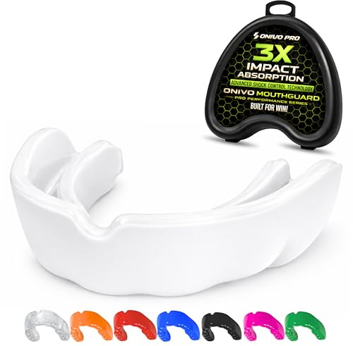 Mouthguard for Adults & Kids 11+, Gum Shield with Case, Boil and Bite Mouth Guard for Boxing, Rugby, MMA, Muay Thai, Karate, Hockey & Contact Sports
