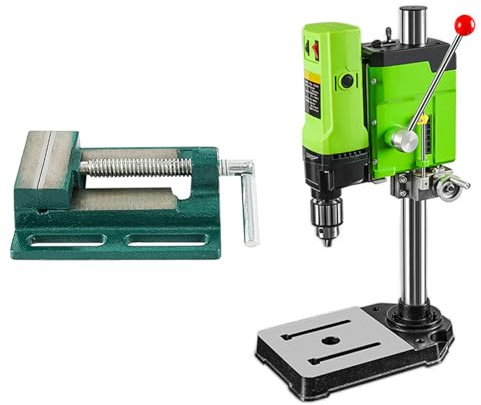 Taladro De Banco De 1050w, Taladro Mini De Columna De 3-16 Mm Con Tornillo De Banco De 2,5 Y Banco De Trabajo Portátil, Para Bricolaje, Fabricación De Muebles, Joyería Y Proyectos De Carpintería