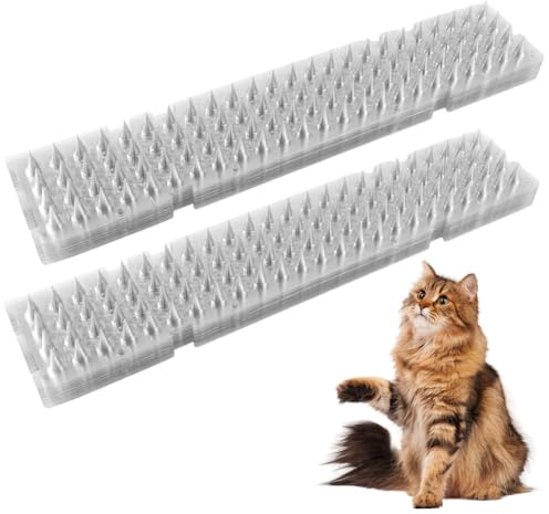Repellente per gatti, 20 pezzi, 42 x 8,3 cm, flessibile, per giardino, aiuola, balcone, protezione per animali domestici, per prevenire escrementi di gatti, spine morbide