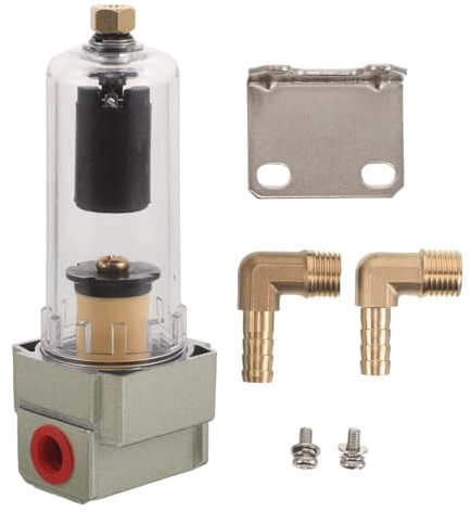 HORIALENCE 1 set di filtro aria compressa in, separatore d'olio pneumatico con scarico manuale e inserto in rame, filtro essiccatore d'aria in efficiente per verniciatura in garage