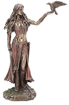 Nemesis Now Morrigan and Crow - Figura decorativa (bronce, 28 cm)