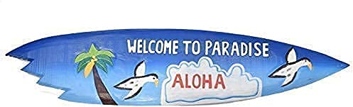 Interlifestyle Aloha Surfboard mit Schildkröte Deko Surfbrett 100cm Hawaii Holzschild