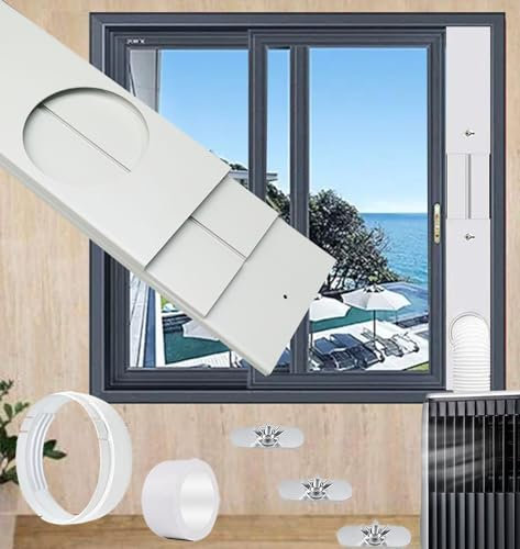 JIANZHENKEJI Sello de ventana | Kit de sellado de PVC para ventanas corredizas de aire acondicionado móvil de 15 cm CA