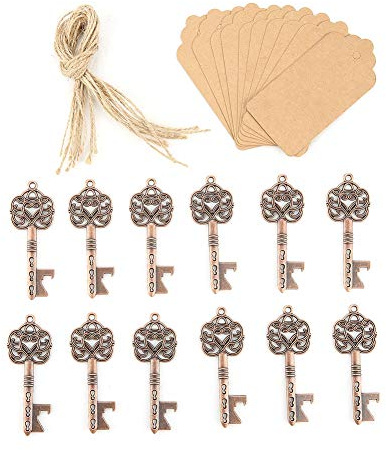 12Pcs Clé Vintage Other CollectiblesPorte Clef Decapsuleur Rétro Ouvre-porte cléOuvre-bouteille clé Squelette avec carte d'étiquette d'escorte et ficelle Other Collectibles Other Collectibles