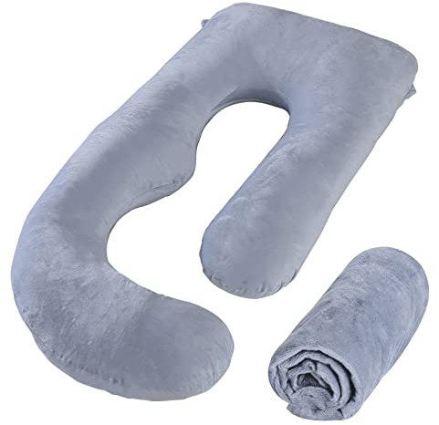 SLIGUY Pregnancy Pillow Cover G Shaped, 57-Inch Replacement Pillowcase, Used for Maternity Pillows, 100% Velvet, Double Zipper Stretch Fabric, Super Soft, Universal Type