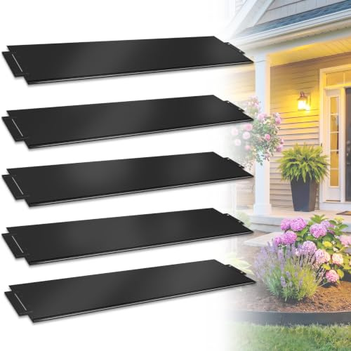 Froadp 25 Pièces Bordure de Jardin en Métal Galvanisé Flexible 25m Clôture de Pelouse Délimitation de Plates-Bandes pour Jardins Tonte Bordure de Verger 1 Élément (LxH) : 100x15cm, Noir