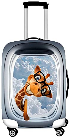 Hiseng Elastisch Kofferhülle Kofferschutzhülle 3D Druck Koffer Schutzhülle Kofferüberzug Luggage Cover Reisetrolleyabdeckung für 18-32 Zoll Koffer (Karikatur,XL (30-32 Zoll))
