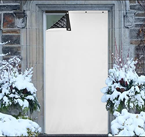 Cozomiz Wärmeschutzvorhang Schlaufengardinen Verdunklungsvorhang Wohnzimmer Thermovorhang Vorhang Wasserdicht Winddicht Geräuschisolierung Panel-Isolierung 100x220cm (B x H) Weiß