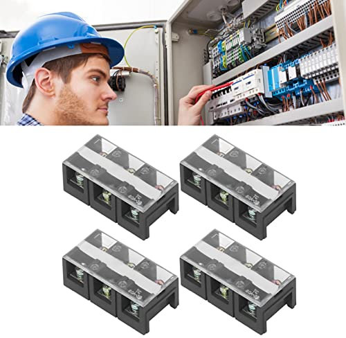 Wire Barrier Block Klemmleiste, professionelle einfache Installation 4 Stück Schraubklemmleiste für Brücken für Stromverteilungssysteme(3 Bit (603))