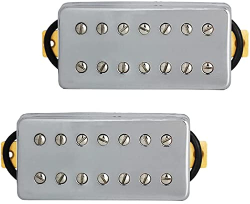 alljita Humbucker Pickups Set, High Output Keramik Magnet Kompatibel mit 7 Saiten E-Gitarre, Double Coil Bridge Neck Pickup Ersatz, Chrom