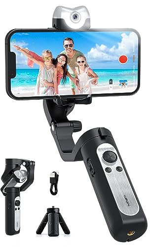 hohem iSteady V2S Smartphone Gimbal, 3-Achsen Handy Gimba mit AI Tracking, Tragbar und Faltbar, Android und iPhone Gimbal mit Fülllicht, Gimbal Stabilizer für Vlogging/YouTube/TikTok