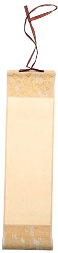 LALAFINA Blank Chinese Calligraphy Scroll 10x36cm Gold Foil Traditional Xuan Paper Home Office Wall Decor for Painting and Writing