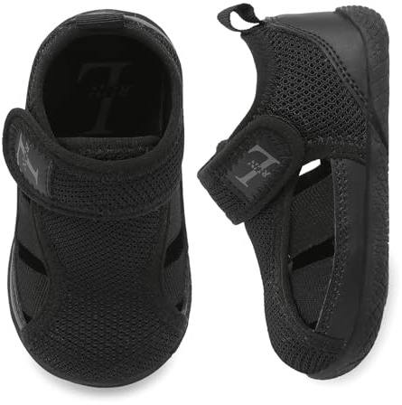 L-RUN Toddler Shoes Wide Barefoot Boys Girls Minimalist Sneakers Kids Summer Shoes Black 5-6 Toddler