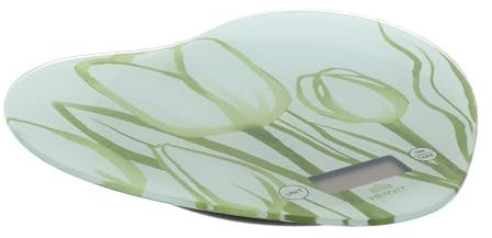 Hervit Bilancia da Cucina Digitale Verde a Cuore Tulip con Top in Vetro e Scatola Regalo - Pesa Alimenti con Set TARA - Bilancia Per Dolci Digitale - Regalo per Lei - Bomboniera Utile