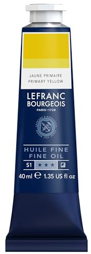 Lefranc Bourgeois - Pintura al óleo fina de calidad, resistente a la luz y de consistencia uniforme, tubo de 40 ml, ideal para lienzos y tableros de pintura, Amarillo Primario