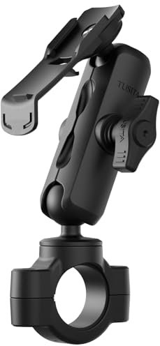 TUSITA Moto GPS Support - Support Compatible avec Garmin Portables GPS - Double Bras à Rotule Moyenne, Base de Guidon