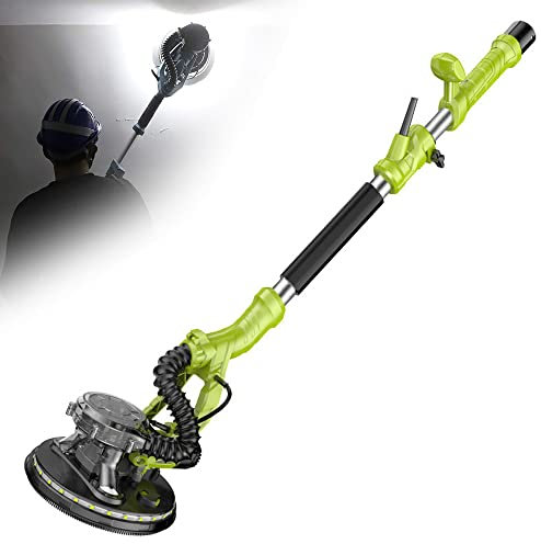 Ponceuse électrique pour cloisons sèches à Vitesse Variable réglable 810 W, Ponceuse de Plafond, poignée télescopique, avec Sac à poussière, démarrage en Douceur, Vitesse 500~2100 TR/Min, Baremeta