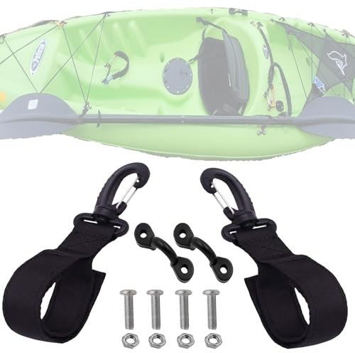 AUXPhome Universal Kajak Paddle Holder Paddle Board Zubehör Aufblasbare Boot Paddle Aufbewahrung Kanu Paddle Keeper Set mit 2 Paddel Clips mit Kajak Pad Eye Deck Loops Tie Down mit Schrauben