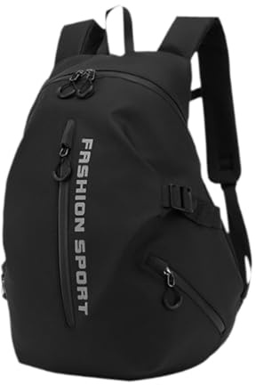 Dickly Motorrad-Reitrucksack, Helmtasche, große Kapazität, Reiserucksack, Rucksack für Trekking, Bergsteigen, Camping, Klettern, Schwarz, Dicke Version