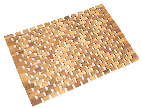 Acacia Wood Bath Mat - Non Slip Sturdy Wooden Shower Mat - Spa, Sauna, Cold Plunge, Camping, Bathroom Décor, Wood Door Mat 16 x 24