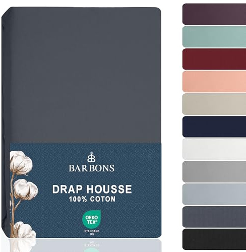 Sábana Bajera 120x190 / 200 Ajustable 100% Algodón Premium para Colchón Cama Individual Plus Piazza e Mezz Funda hasta 25 cm Certificado Oeko-Tex Sábanas King Size Gris Oscuro 120 x 190/200 cm