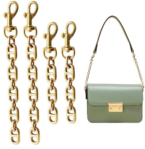 ROLLWAY 4 STK Taschen Verlängerungsketten 12-17CM Taschenkette Metall Kette für Tasche Gold Schulterriemen Kettenriemen DIY Kette Schultergurt Taschenriemen Verlängerung für Handtaschen Umhängetasche