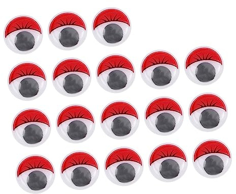 SEWACC 100stücke Wackelaugen Mit Wimpern Selbstklebend Für DIY Spielzeug Basteln Puppen Dekoration Kinderhandwerk Kunststoff Rote Wackelaugen Für Kreative Arbeiten