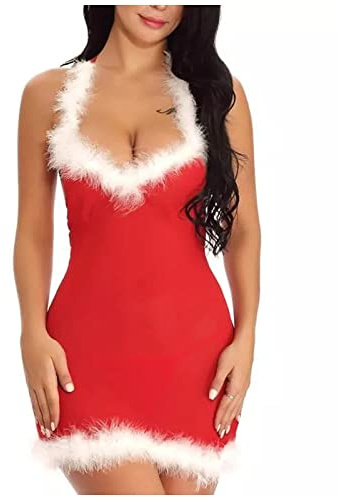 Générique Vêtement De Noël Femme Sexy Lingerie Érotique Christmas Combinaisons Sexy Femme Guepiere Érotique Deguisement Noël Body Dentelle Blanc Lingerie Hot Body Blanc Bebe