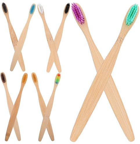 Beaupretty 10stücke Bambuszahnbürsten für Erwachsene mit Ergonomischem Griff aus Natürlichem Bambus und Borsten Mittlerer Härte für Effektive Reinigung und Zahngesundheit