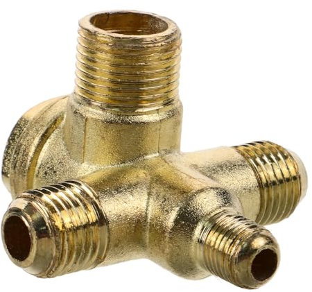 ASAKKURA Double Pipe Check Valve for Air Compressor Copper Material Way Pneumatic Accessory Quick Connect Fitting Safety Control Part for Pressure Check Valve
