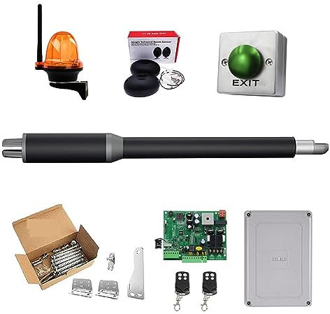Electric Gate Opener Kit, Single Swing Automatic Door Opener - 10 Feet Long 450 Lbs Solar Control Electric Lock Door Opener,for Gate(Ivory)