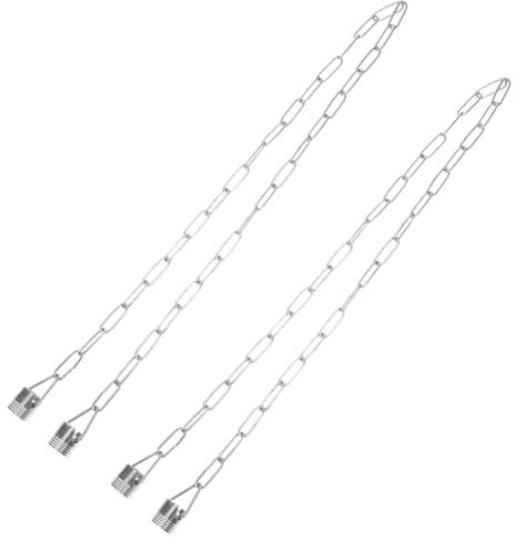 Tofficu 2pcs Galvanized Industrial Chain Lamps Chandelier Chain for Hanging Lights Decorative Fixtures for Factory and Warehouse